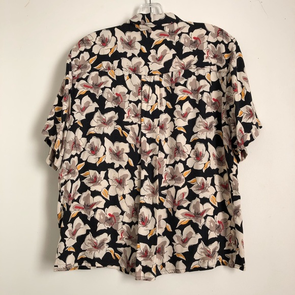 Vintage Jones New York Floral Short Sleeve Collared Blouse D17 - Picture 3 of 8